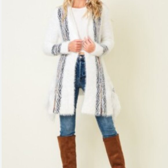 ON BLUE cardigan style open front sweater - Picture 5 of 12